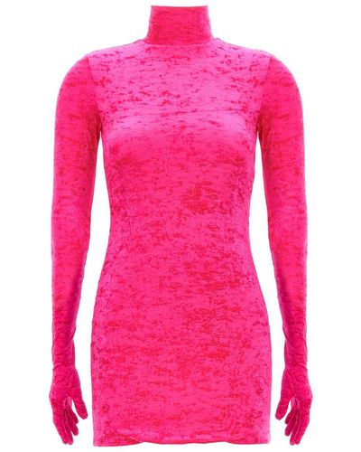 Vetements Velvet Styling Mini Dress Dresses - Pink