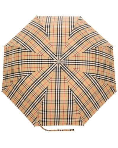 Burberry Vintage Check Folded Umbrella - Natural