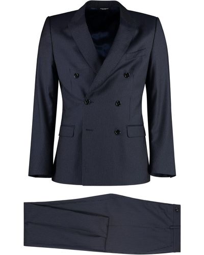 Dolce & Gabbana Martini Virgin Wool Two-piece Suit - Blue