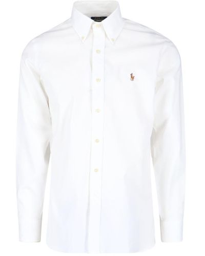 Polo Ralph Lauren Logo-embroidered Long-sleeve Shirt - White