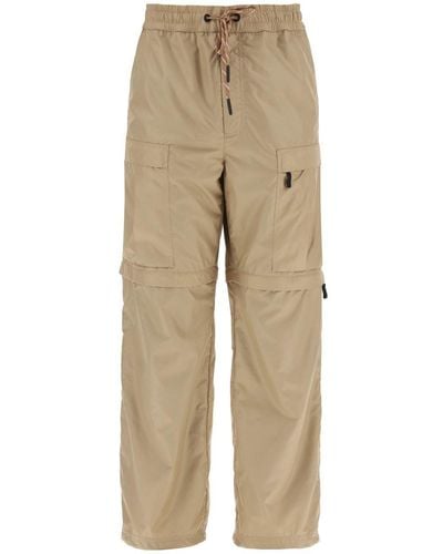 3 MONCLER GRENOBLE Convertible Ripstop Trousers - Natural