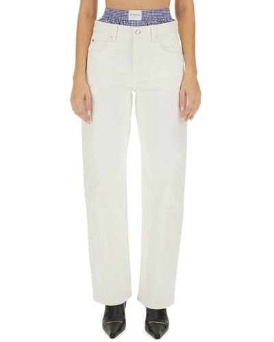 Alexander Wang Skater Jeans With High Waist Boxer Shorts - White