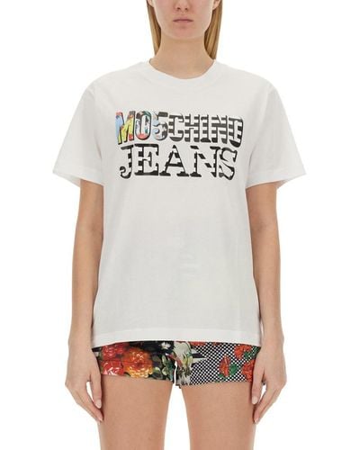 Moschino Jeans T-shirt With Logo - Gray