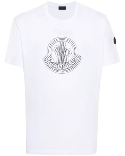 Moncler Appliqué-Logo Cotton T-Shirt - White