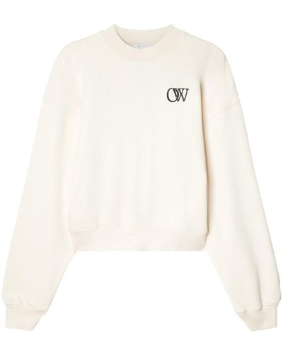 (WMNS) Off-White C O Virgil Abloh FW Cherry Blossom Crop Cotton Sweatshirt OWBA026E170030502788 US Xs