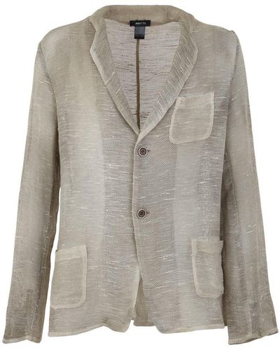 Avant Toi Black Camouflage Net Fabric Jacket Clothing - Grey
