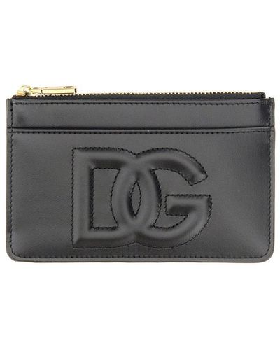 Dolce & Gabbana Leather Card Holder - Gray