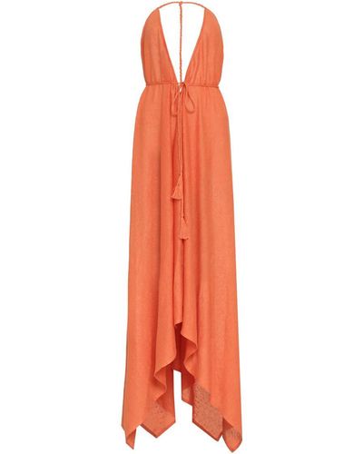 Alanui Get Lost Linen Dress - Orange
