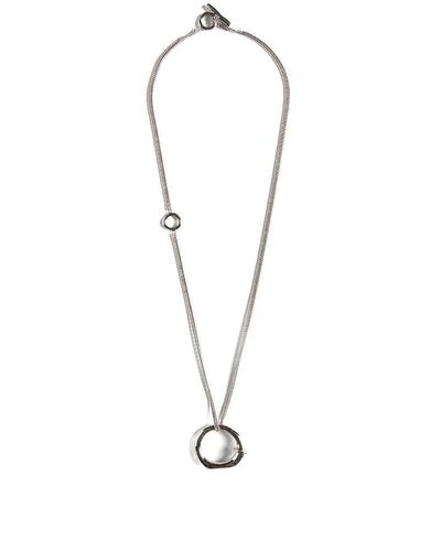 Jil Sander Handcrafted Pendant Necklace - White