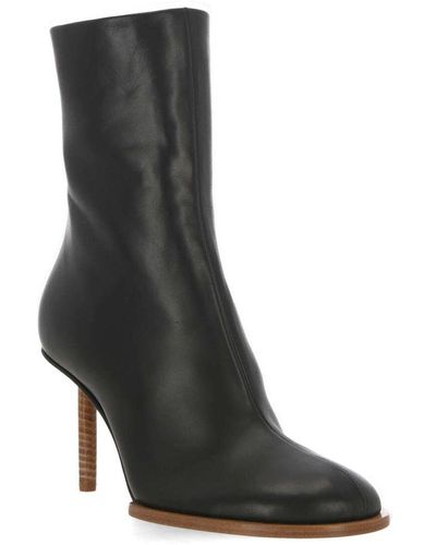 Jacquemus Les Bottines Rond Carre Leather Ankle Boot - Black