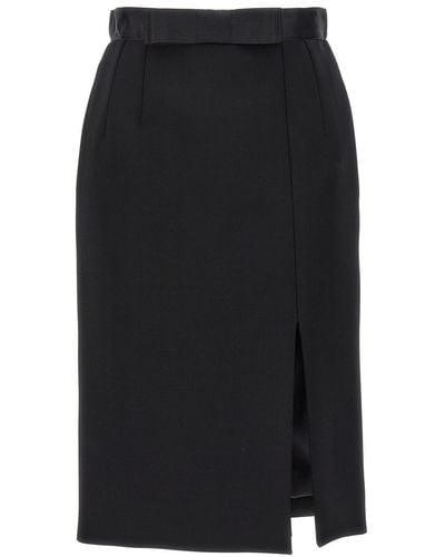 Dolce & Gabbana Wool Pencil Skirt - Black