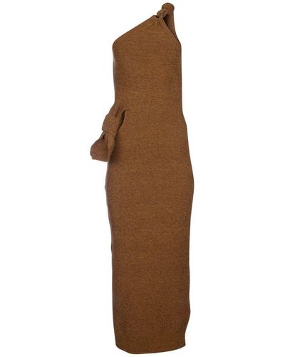 Jacquemus La Robe Maille Knotted Knit Dress - Brown