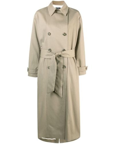 A.P.C. Louise Long Trench Coat - Natural
