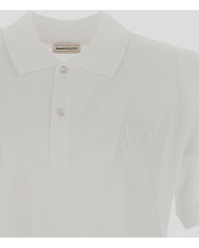 Alexander McQueen Patch Skull Polo Shirt - White