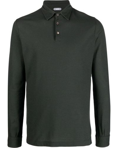 Zanone Long Sleeves Polo Clothing - Green