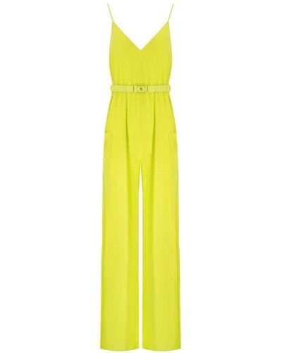 Elisabetta Franchi Suit With Belt And Buckle Logo - Yellow