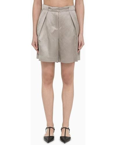 Calvin Klein Sand-Coloured Linen-Blend Bermuda Shorts - Grey
