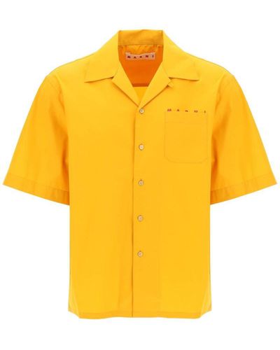 Marni Short-Sleeved Organic Cotton Shirt - Yellow