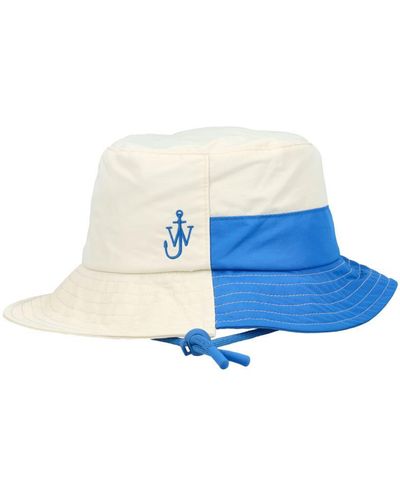 JW Anderson Asymmetric Colourblock Bucket Hat - Blue