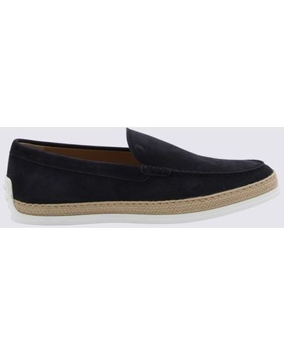 Tod's Navy Suede Slip On Trainers - Black