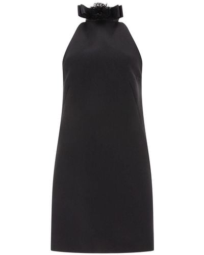 Dolce & Gabbana Short Woollen Dress With Rear Neckline - Black