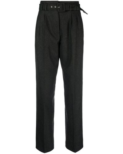 A.P.C. Belted Wool-blend Trousers - Black