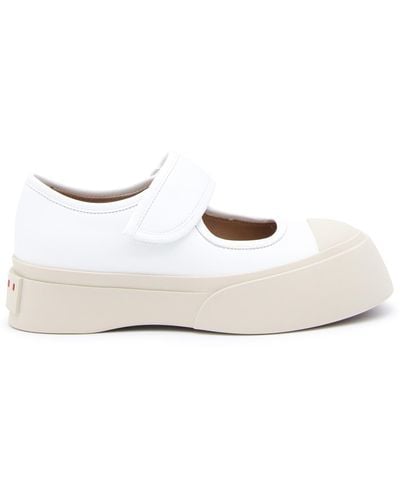 Marni Chunky-sole Leather Mary-jane Trainers - White