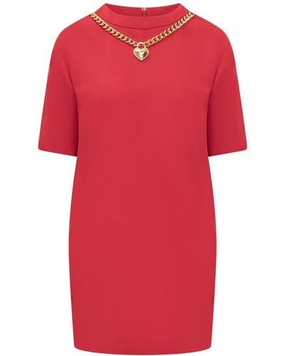 Moschino Chain And Heart Dress - Red