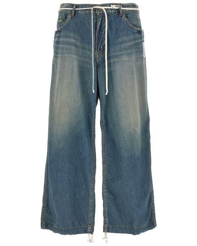 Maison Mihara Yasuhiro Drawstring Jeans - Blue