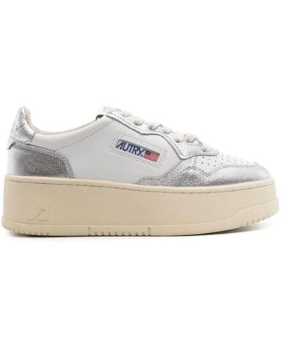 Autry Platform Low Leather Sneakers - White