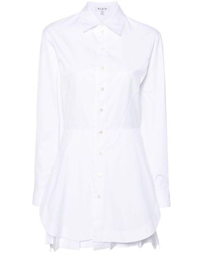 Alaïa Cotton Shirt Dress - White