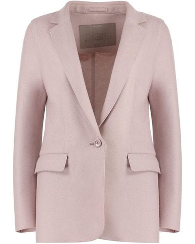 Herno Wool Slim Fit Blazer - Pink