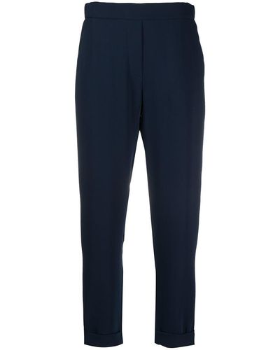 P.A.R.O.S.H. Cropped Slim-Fit Trousers - Blue