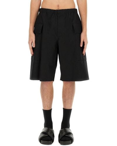 Jil Sander Organic Cotton Shorts - Black