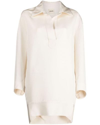 Khaite Kal Silk Shirtdress - White