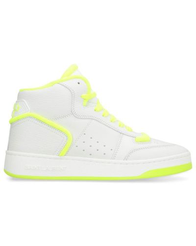 Saint Laurent Sl/80 Leather High-Top Trainers - White