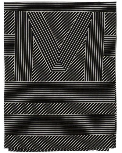 Totême Toteme Silk Monogram Striped Scar - Black