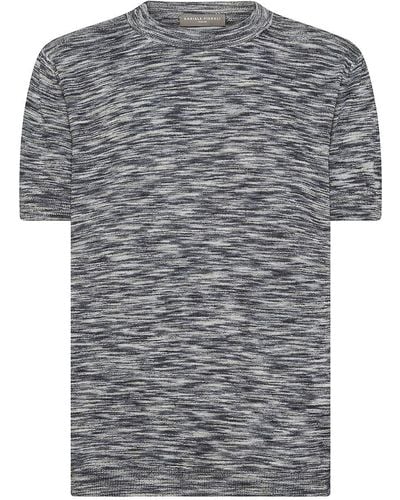 Daniele Fiesoli Bicolor Cotton Blend T-Shirt - Gray