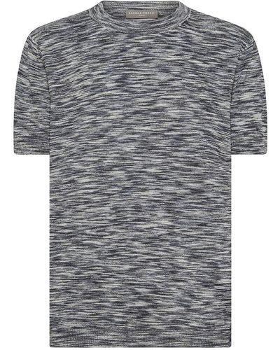 Daniele Fiesoli Bicolor Cotton Blend T-Shirt - Grey