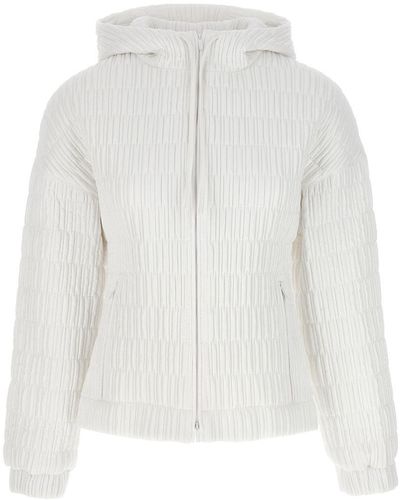 Ferragamo Quilted Bomber Jacket Casual Jackets, Parka - White