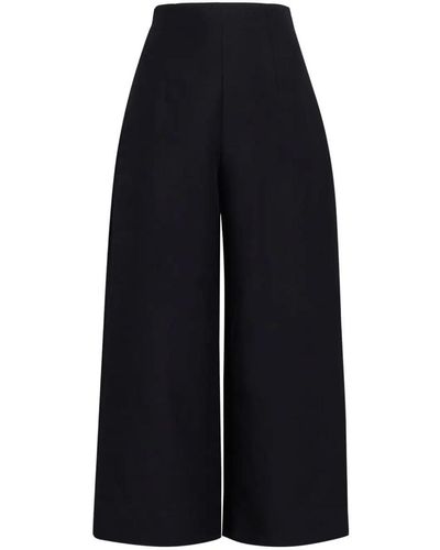 Marni Cropped High-Waisted Trousers - Blue