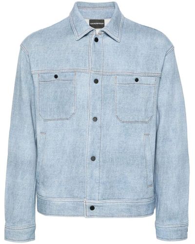 Emporio Armani Cotton Shirt Jacket - Blue