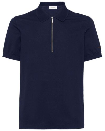 Ferragamo Piquet Cotton Polo Shirt - Blue