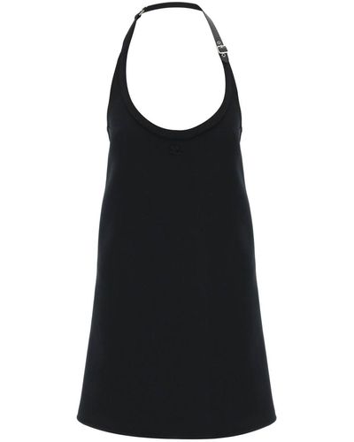 Courreges Courreges Mini Dress With Strap And Buckle Detail - Black