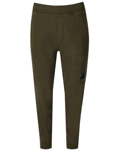 C.P. Company Diagonal Raised Fleece Military Sweatpants - Green