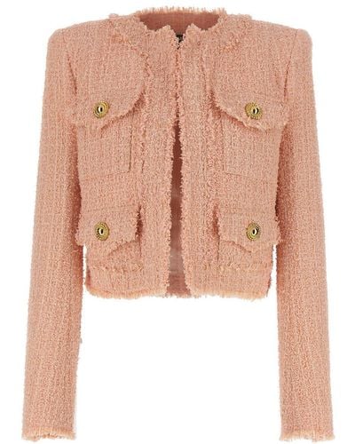 Balmain Short Tweed Jacket - Pink