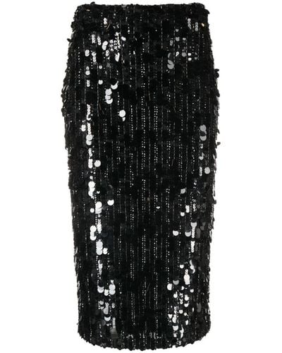 P.A.R.O.S.H. Sequin-embellished Pencil Skirt - Black