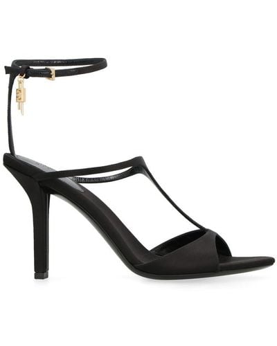 Givenchy Black Leather And Fabric Sandal