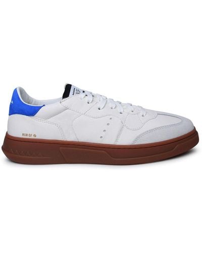 RUN OF White Leather Trainers