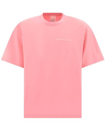 Stockholm Surfboard Club T-Shirt With Logo - Pink